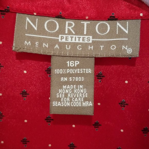 Red blouse geometric Norton - Picture 2 of 6